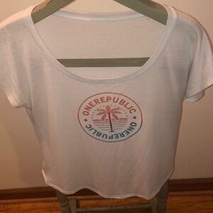 Women's White Graphic Tee One Republic medium